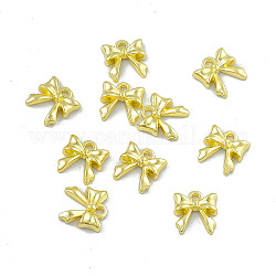 Crémaillère pendentifs en alliage placage, charme de nœud papillon, or clair, 11x10.5x3mm, Trou: 1.5mm