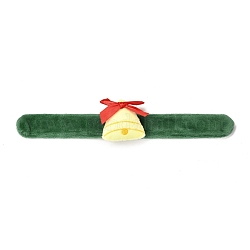 Weihnachten klatsch armbänder, Schnapparmbänder für Kinder und Erwachsene Weihnachtsfeier, Weihnachtsglocke, Champagnergelb, 24.5x2.5x0.2 cm