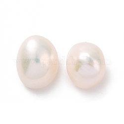 Perle coltivate d'acqua dolce perla naturale, Senza Buco, due lati lucidati, bianco antico, 9~11.5x9.5~10x7.5~8mm