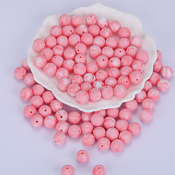 Perles focales rondes en silicone, perles à mâcher pour les jouets de dentition, Diy soins infirmiers colliers faisant, corail lumière, 15mm, Trou: 2mm