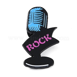 Perni smaltati a tema musicale rock creativo per microfono, distintivo in lega nera per zaino porta abiti, cielo azzurro, 35.5x20.5x1.5mm
