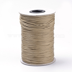 Cordes en polyester ciré coréen tressé, tan, 0.8mm, environ 87.48 yards (80 m)/rouleau