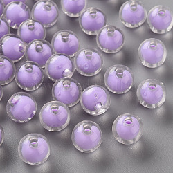Transparente Acryl Perlen, Perle in Perlen, Runde, Flieder, 9.5x9 mm, Bohrung: 2 mm, ca. 960 Stk. / 500 g