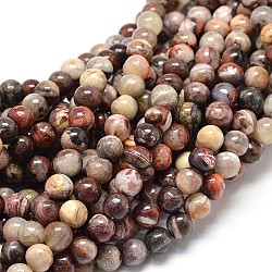 Natural Maxico Crazy Agate Round Beads Strands, 6mm, Hole: 1mm, about 62pcs/strand, 15.3 inch