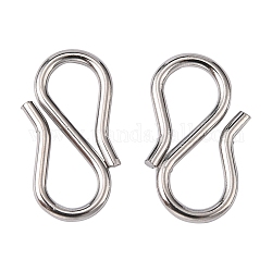 304 Stainless Steel S-Hook Clasps, Stainless Steel Color, 12x6x1mm