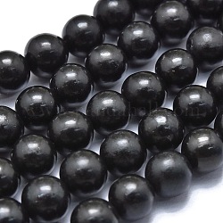 Fili di perle di shungite naturale, tondo, 8~8.5mm, Foro: 0.8 mm, circa 48pcs/filo, 15.35 pollice (39 cm)