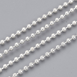 Brass Ball Chains, Long-Lasting Plated, Soldered, with Spool, Cadmium Free & Lead Free, Silver, 1.5mm, about 32.8 Feet(10m)/roll