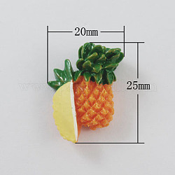 Resin Cabochons, Pineapple, Dark Orange, about 25mm long, 20mm wide, 11mm thick