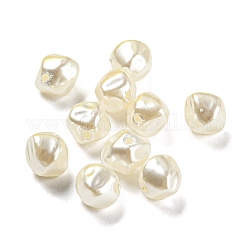 Perle d'imitation en plastique abs, polygone, beige, 10x9x8mm, Trou: 1.5mm, environ 1300 pcs/500 g