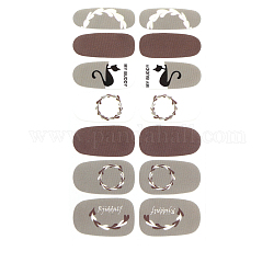 Nagelkunstaufkleber der vollen Abdeckung, Selbstklebende Nagelkunst-Aufkleberstreifen mit Marmorblumen-Tiertartan, für Frauen Mädchen Maniküre Nail Art Dekoration, Farbig, 10x5.5 cm