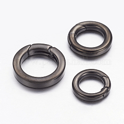 304 Stainless Steel Spring Gate Rings, O Rings, Ring, Gunmetal, 6 Gauge, 21x4mm, Inner Diameter: 14mm