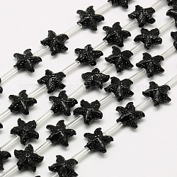 Synthetic Coral Beads Strands, Dyed, Starfish/Sea Stars, Black, 10x11x5.5mm, Hole: 1mm, about 24pcs/strand, 16.53 inch