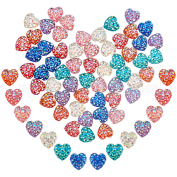Chgcraft 280 piezas 7 colores cabujones de plástico, corazón, color mezclado, 12x12x3.5~4mm, 40 piezas / color