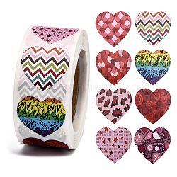 Рулон наклеек в форме сердца, наклейка на день святого валентина, для украшения свадьбы аксессуары, красочный, 25x25 мм, 500 шт / рулон