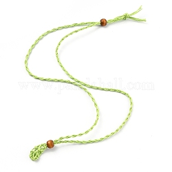 Creazioni di collana, con cordoncino di cera e perline di legno, verde chiaro, 30-1/4 pollice (77~80 cm)