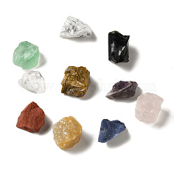10 pezzo di pietra di cristallo curativa mista naturale grezza grezza, pietre curative di cristallo reiki di pepite, decorazione di cassa, 23~29x16~21x13~18.5mm