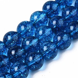 Природного кварца нитей бисера, круглые, окрашенные, Marine Blue, 8 мм, отверстие : 1 мм, около 46~47 шт / нитка, 14.57~14.96 дюйм (37~38 см)