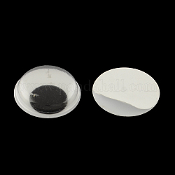En blanco y negro de plástico meneo ojos saltones botones y accesorios de diy artesanías de álbum de recortes de juguete con parche de la etiqueta en la parte posterior, negro, 10x3mm