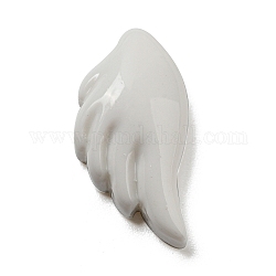 Cabochons décodés aile d'ange en résine opaque, blanc, 19.5x10x5.5mm