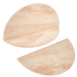 Unfertige Holzplatten, Halbrund, 15x30x0.7 cm