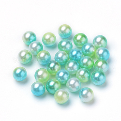 Regenbogen Acryl Nachahmung Perlen, Farbverlauf Meerjungfrau Perlen, kein Loch, Runde, grün gelb, 12 mm, ca. 540 Stk. / 500g