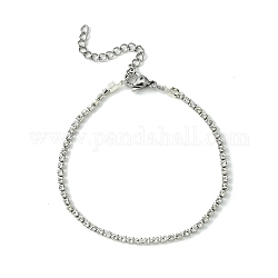Rhinestone Tennis Bracelet, Brass Chain Bracelets with 304 Stainless Steel Clasps, Clear, 7-1/4 inch(18.3cm)