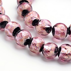 Perles rondes en verre argenté faites à la main, style lumineux, brillent dans le noir, chardon, 8mm, Trou: 1mm