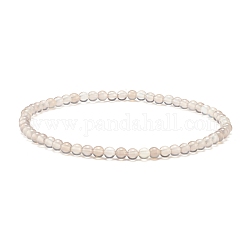Mini bracciali elasticizzati con perline in agata grigia naturale, per donne ragazze, diametro interno: 2-1/8 pollice (5.4 cm)