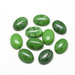 Cabuchones de jade natural de malasia, oval, verde, 10x8x4~5mm