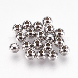 Danlingjewelry 304 распорные бусины из нержавеющей стали, рондель, цвет нержавеющей стали, 6x5 мм, отверстие : 2 мм