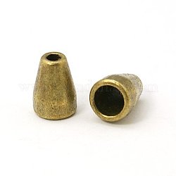 Tibetano estilo aleación perla cono, sin plomo y cadmio, Bronce antiguo, 11x8mm, agujero: 2.5 mm
