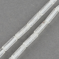 Natural Quartz Crystal Beads Strands, Rock Crystal Beads, Tube, Clear, 13x4~5mm, Hole: 1mm, about 27~30pcs/strand, 15.3 inch