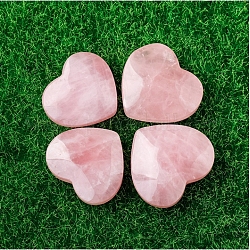 Лечебные фигурки из натурального розового кварца, Украшения из камня с энергией Рейки, сердце, 45.5x49.5x19 мм