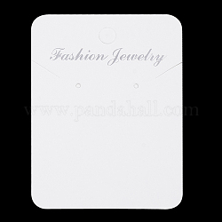Cardboard Display Cards, Used For Necklaces and Earrings, Rectangle, Creamy White, 72x52x0.3mm, Hole: 6mm
