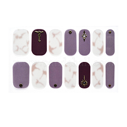 Cubierta completa nombre pegatinas de uñas, autoadhesivo, para decoraciones con puntas de uñas, colorido, 24x8mm, 14pcs / hoja