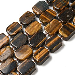 Fili di perline di occhio di tigre naturale, con perline semi, rettangolo di sfaccettato, 13~17x12~13x5~7mm, Foro: 1.2 mm, circa 20~22pcs/filo, 15.24~15.28 pollice (38.7~38.8 cm)