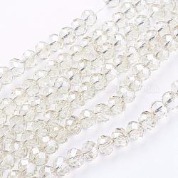 Handmade Glass Beads, Faceted Rondelle, Beige, 8x6mm, Hole: 1mm, about 68~70pcs/strand