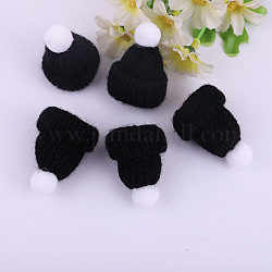 Chapeau en laine de poupée en polyester, pour les accessoires décorer la poupée, noir, 60x43x12.5mm
