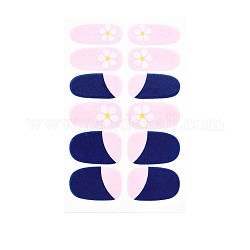 Pegatinas de calcomanías de uñas de cubierta completa de la serie de flores, autoadhesivo, decoración de uñas para mujeres niñas niños, rosa perla, 25.5x10~16.5mm, 12pcs / hoja