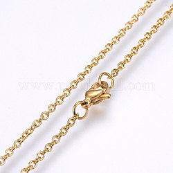 304 in acciaio inox catene cavi collane, con chiusure moschettone, oro, 17.7 pollice (45 cm), 2x0.5mm