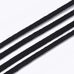 Шнуры из искусственной замши, искусственная замшевая кружева, чёрные, 2.5~2.8x1.5 мм, около 1.09 ярда (1 м) на прядь