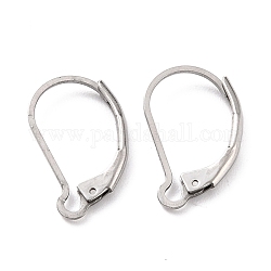 Accessoires de boucle d'oreille de dormeuse en 304 acier inoxydable, couleur inoxydable, 16.5x10x2mm, pin: 1 mm
