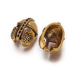 Tibetischer Stil Legierung Fassungen für Strasssteine Perlen, Gladiator Helm, Antik Golden, für 1 mm Strass, 16.5x12x9 mm, Bohrung: 1.6 mm
