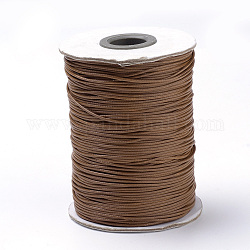 Плетеные корейские вощеные полиэфирные шнуры, седло коричневый, 1 мм, около 174.97 ярда (160 м) / рулон