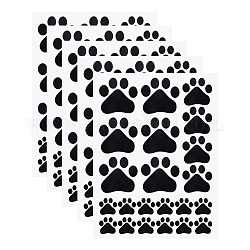 Pegatinas de papel con estampado de huellas de perro a prueba de agua, decoración de pared de diy, negro, 400x295x0.2mm