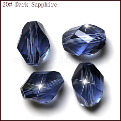 Abalorios de cristal austriaco de imitación, aaa grado, facetados, bicono, azul de Prusia, 10x13mm, agujero: 0.9~1 mm