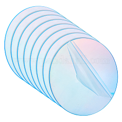 CRASPIRE Clear Circle Acrylic 4 Inch Iridescent Acrylic Plates Round Acrylic Blanks Acrylic Discs 8 Sheet Transparent Acrylic Panel for Picture Frame Painting DIY Crafts