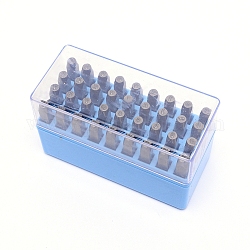 Sellos de cromo, incluyendo letra a ~ z y número, azul, 62x7x7mm, 36 unidades / caja