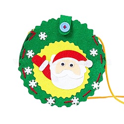 DIYの不織布クリスマステーマバッグキット  生地を含む  針  コー​​ド  サンタクロース