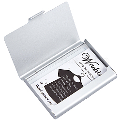 Caja de trazo de tarjetas de visita de aleación de aluminio gorgecraft, tipo de empuje manual, Rectángulo, plata, 65x93x10mm, 2 pcs